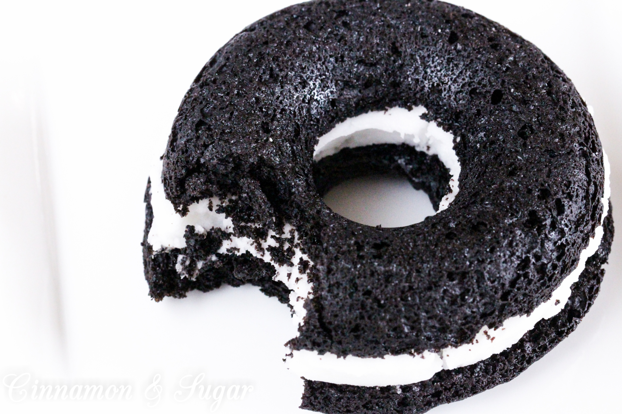 Black-and-White Baked Donuts