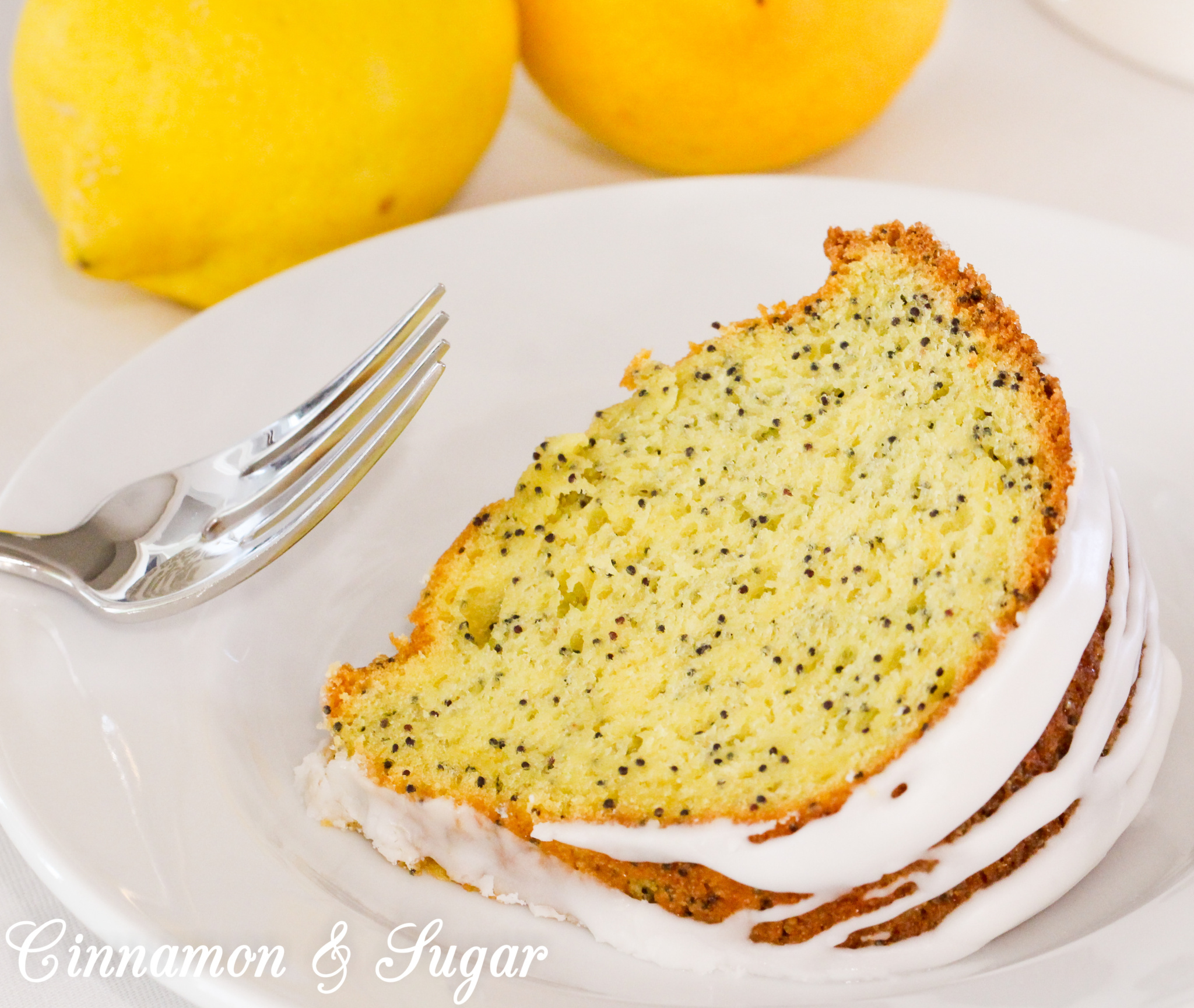 Lemon Poppy Seed Bundt Cake with Lemon Glaze Cinnamon and Sugar