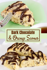 Dark Chocolate and Orange Scones combine two popular flavors in buttery scones while a drizzle of dark chocolate gives taste buds a sudden burst of flavor!