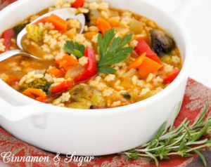 Fall Soup with Charred Vegetables is a hearty dish brimming with a large variety of healthy vegetables and star-shaped pasta!