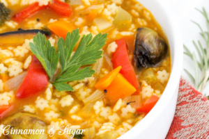 Fall Soup with Charred Vegetables is a hearty dish brimming with a large variety of healthy vegetables and star-shaped pasta!