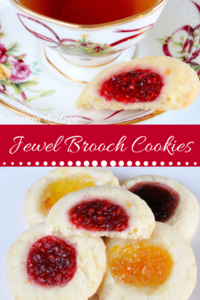 Jewel Brooch Cookies are easy to make with the jewel tones of the jam making these shortbread-style cookies a festive addition to any holiday cookie plate!