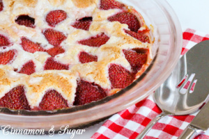 Tender, moist vanilla Strawberry Cake is topped with loads of fresh strawberries and is as delicious as it is beautiful without having to rely on frosting.