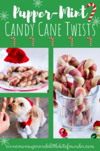 Pupper-Mint Candy Cane Twists are a whimsical treat to spoil your dog for the holidays while the mint will freshen your pup's breath for social gatherings!