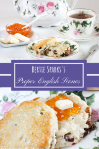 Bertie Sparks’s Proper English Scones are Buttery and rich, and with the addition of dried fruit there's sweetness to each bite. Recipe shared with permission granted by Mary Lee Ashford, author of GAME OF SCONES. For the full recipe please visit: https://cinnamonsugarandalittlebitofmurder.com