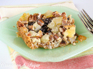 Layers of graham cracker crumbs, coconut, dates, cherries, pineapple, pecans, and sweetened condensed milk mix up in a jiffy to create sweet, chewy Church Basement Funeral Bars! 