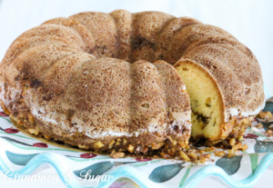 Ma's Sour Cream Coffee Cake combines cinnamon for flavor, walnuts for a nice textural crunch, while the sour cream adds tang and moistness. Recipe was handed down from the grandmother of Barbara Ross, author of cozy mystery STEAMED OPEN. 