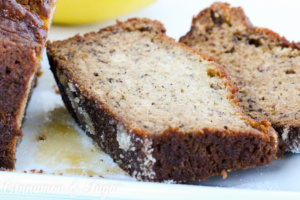 With an added layer of sugar coating the bottom for flavor and texture, this Banana Bread is super rich and moist, thanks to a generous amount of bananas. Recipe shared with permission granted by Paige Shelton, author of THE LOCH NESS PAPERS.