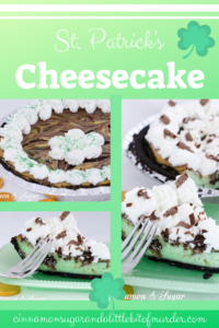 Gertie's Saint Patrick's Cheesecake has a creamy, slightly minty filling that perfectly complements the chocolate crust & captures the spirit of the holiday!