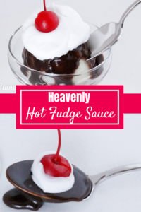 Visit website for full recipe: With a few pantry essentials Heavenly Hot Fudge Sauce is a breeze to make but what sets it above all others is whipping it in a blender for a yummy topping! Perfect over ice cream or for dipping cake or fruit into, or even spoonfuls on its own!