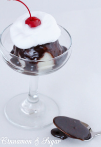 Visit website for full recipe: With a few pantry essentials Heavenly Hot Fudge Sauce is a breeze to make but what sets it above all others is whipping it in a blender for a yummy topping! Perfect over ice cream or for dipping cake or fruit into, or even spoonfuls on its own!