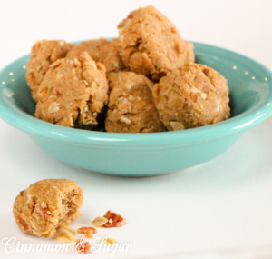 Peanut Butter and Bacon Homemade Dog Treats are whole-grain bites that are full of flavor thanks to a generous amount of peanut butter and bits of bacon. Recipe from Liz Mugavero, author of MURDER SHE MEOWED.