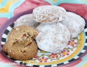 Using only 5 ingredients, vegan Pecan Cookies highlight the best of caramel flavors and buttery pecans. Serve plain or roll in confectioners’ sugar for an extra burst of sweetness. Recipe shared with permission granted by Stephanie Blackmoore, author of cozy mystery, GOWN WITH THE WIND. 