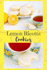 Lemon Ricotta Cookies are super moist lemony, cake-like cookies, thanks to the ricotta cheese while the icing brings an extra bite of tart & sweet flavors. Recipe shared from Debra Sennefelder, author of THE HIDDEN CORPSE.