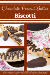 Chocolate Peanut Butter Biscotti is a twice baked cookie that is made to dip in your favorite beverage. Dredged in chocolate makes this Italian cookie impossible to resist. Recipe shared from A SECRET IN THYME by Maureen Klovers.