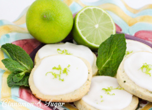 Mojito Cookies are shortbread-style treats that incorporate fresh mint and fresh limes, while a sweet, lime and rum infused icing is the crowning glory. Recipe from A DEADLY FEAST by Lucy Burdette.