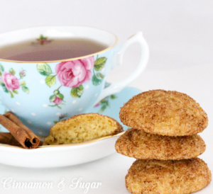 Pumpkin Chai Spiced Snickerdoodles are softer than your typical snickerdoodle, but so much more flavorful thanks to the blend of warm chai spices. Recipe shared with permission granted by Leslie Budewitz, author of CHAI ANOTHER DAY.