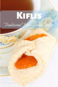 This adaptation of traditional Hungarian Kiflis cookies are a rich and flaky pastry that are delicious and elegant looking thanks to the jewel-toned lekvar filling. Recipe from Julia Buckley, author of DEATH IN A BUDAPEST BUTTERFLY. 