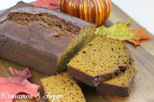 Tender and moist without using a lot of vegetable oil, this pumpkin bread is full of warm spices and whole wheat flour that enhance the pumpkin. Recipe shared with permission granted by Barbara Ross, author of HAUNTED HO-- USE MURDER.