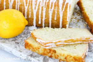 Lemon Lavender Cake...an utterly delicious and elegant combination of flavors and is a yummy treat for breakfast, tea time, or dessert. Recipe shared with permission granted by Amy Patricia Meade, author of GARDEN CLUB MURDER.