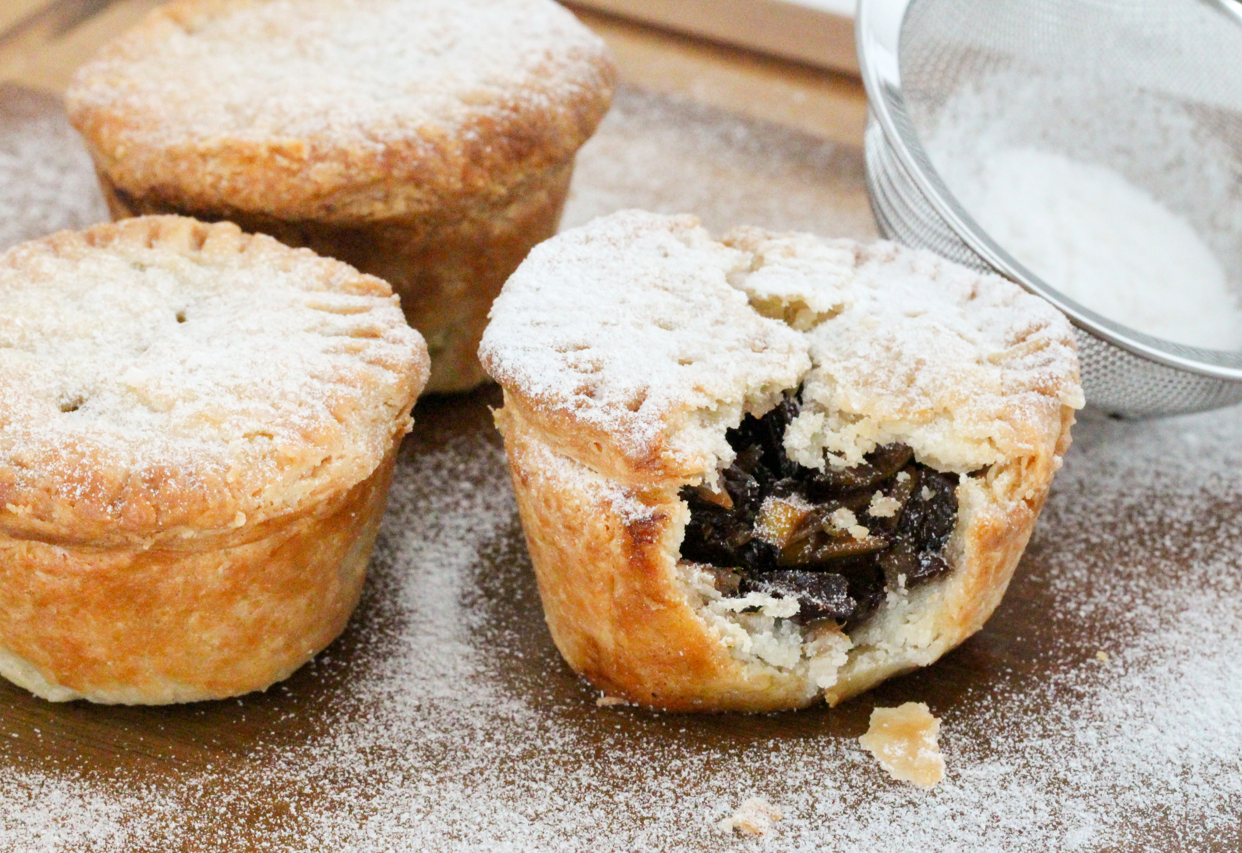 A mixture of dried fruits, sugar, spices, and brandy, Christmas Mince Pie is a traditional British holiday dessert. Recipe shared with permission granted by H.Y. Hanna, author of THE MOUSSE WONDERFUL TIME OF THE YEAR. 