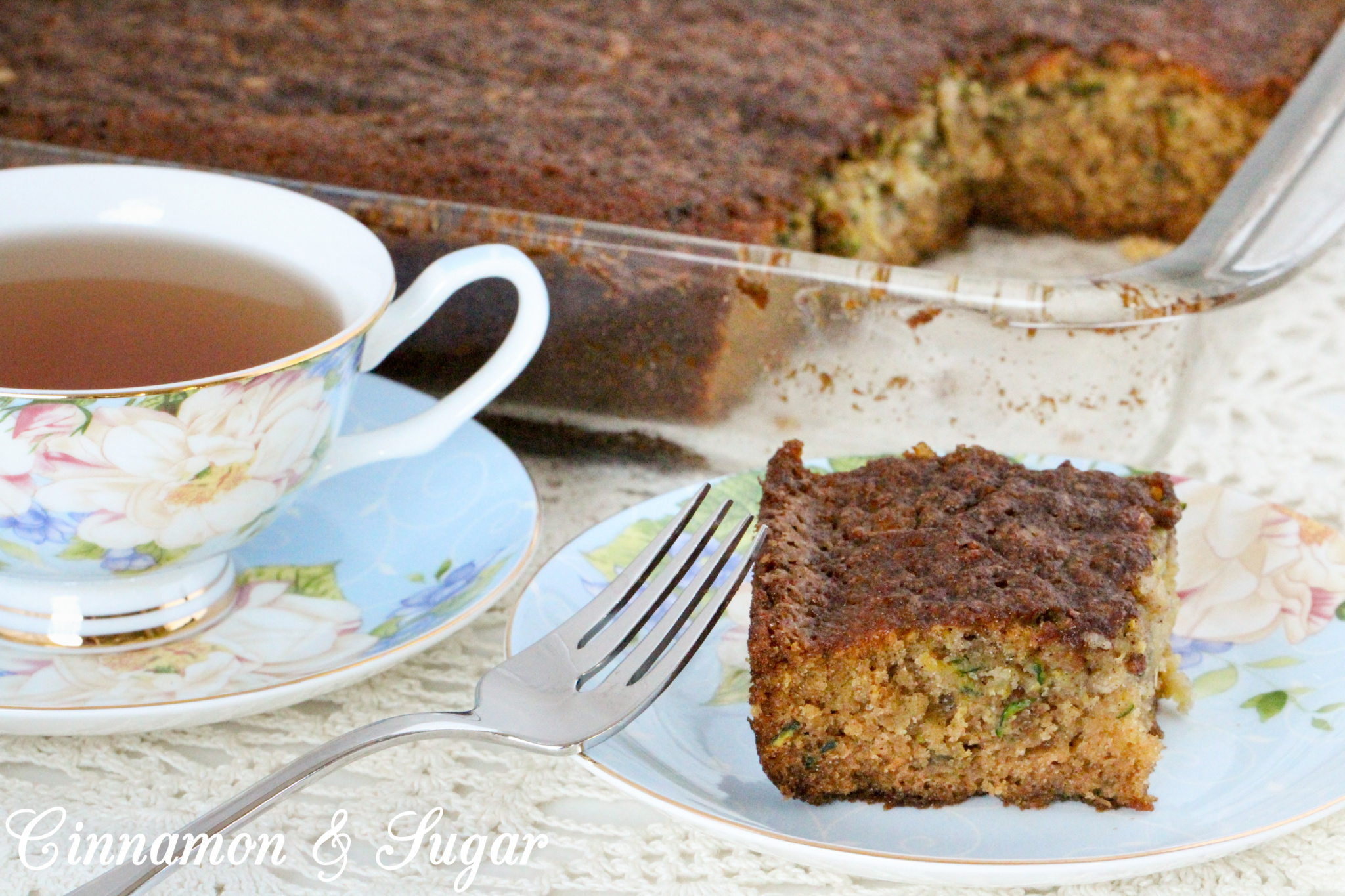 Zucchini Pineapple Cake Cinnamon and Sugar