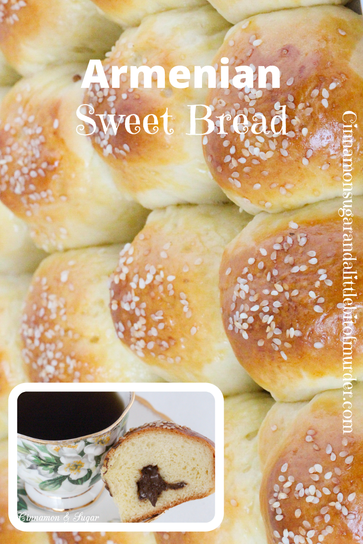 Azad’s Armenia Sweet Bread, also known as Choereg, is a rich, buttery yeast bread. The surprise addition of a chocolate-filled center makes these even more mouthwatering! Recipe shared with permission granted by Tina Kashian, author of ON THE LAMB. 