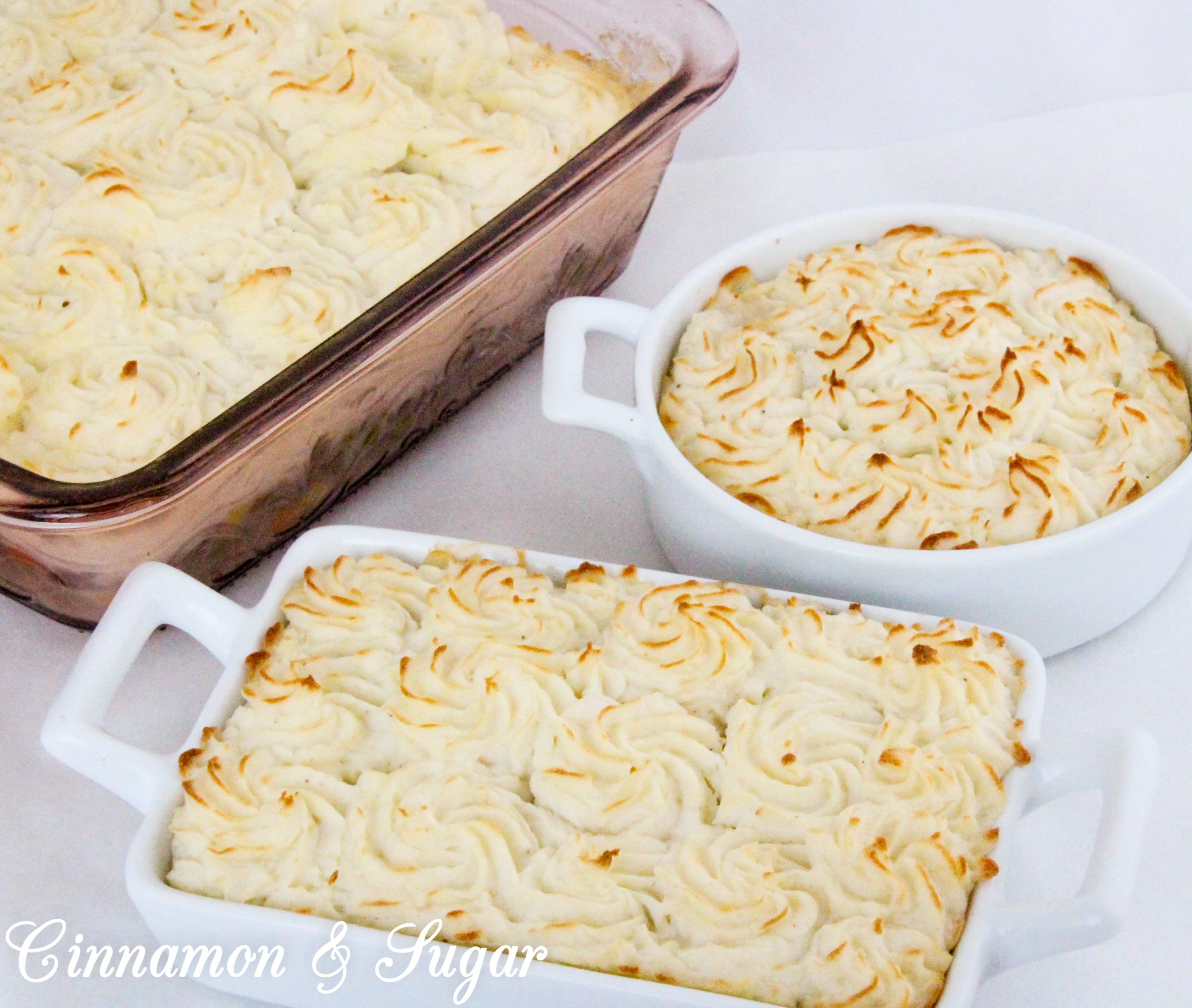 Shepherd’s Pie is comfort food at its purest! Rich browned beef and some veggies are smothered with creamy mashed potatoes and then baked to create a hearty, warming meal. Recipe shared with permission granted by Lynn Cahoon, author of DEEP FRIED REVENGE.