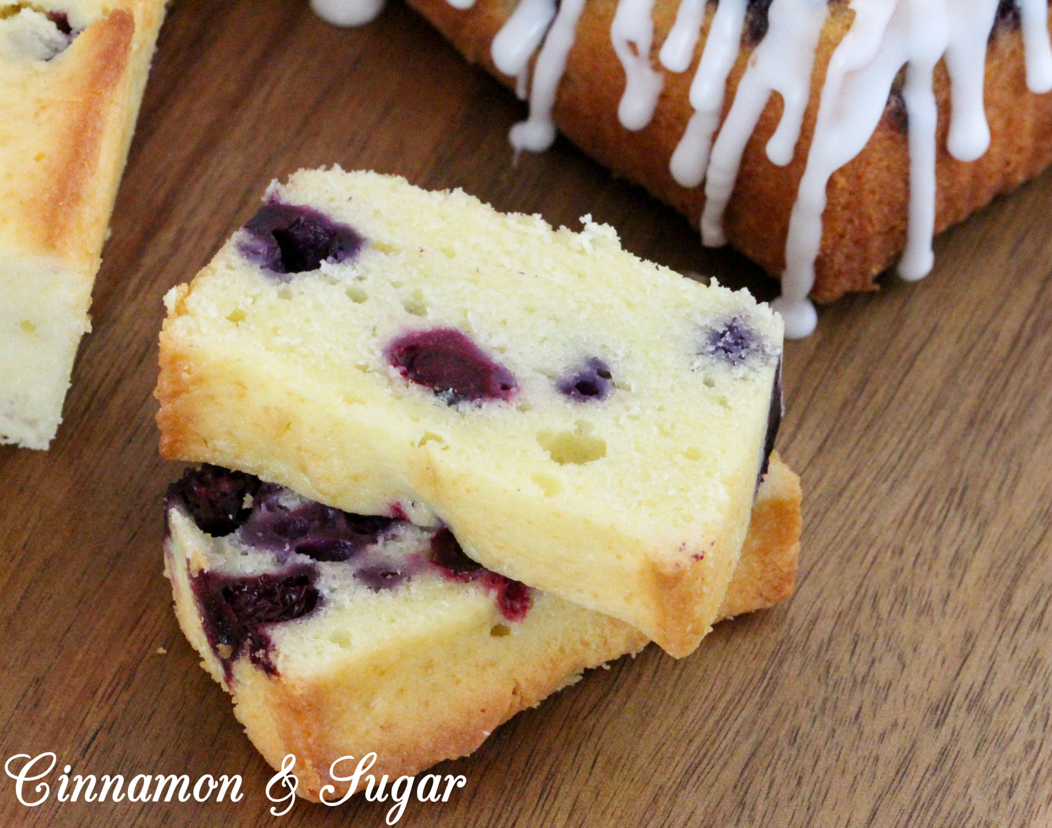 Blueberry Cream Cheese Bread Cinnamon and Sugar