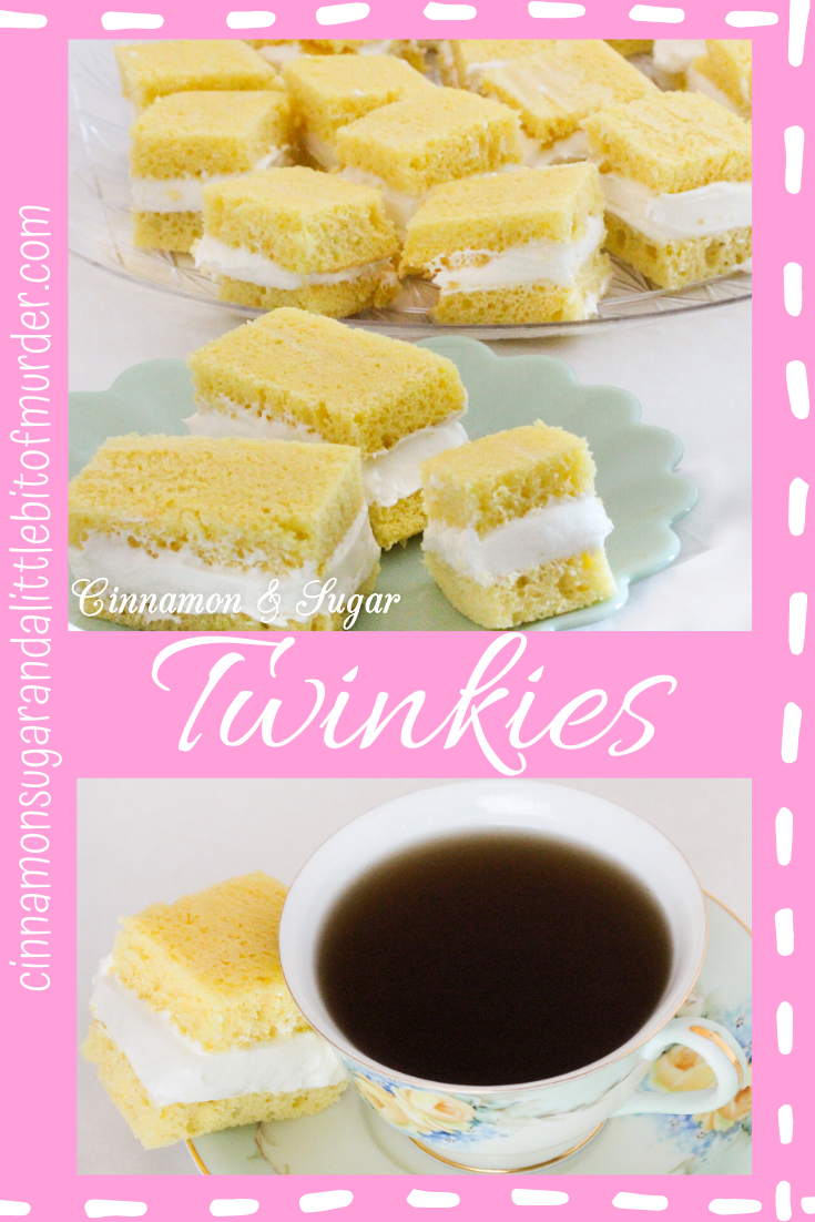 Using convenience products, these Twinkies are tender, golden cakes with a luscious creamy filling! The batch makes plenty to eat several pieces yourself and still have enough to share with family and friends! Recipe shared with permission granted by Kaye George, author of REVENGE IS SWEET.