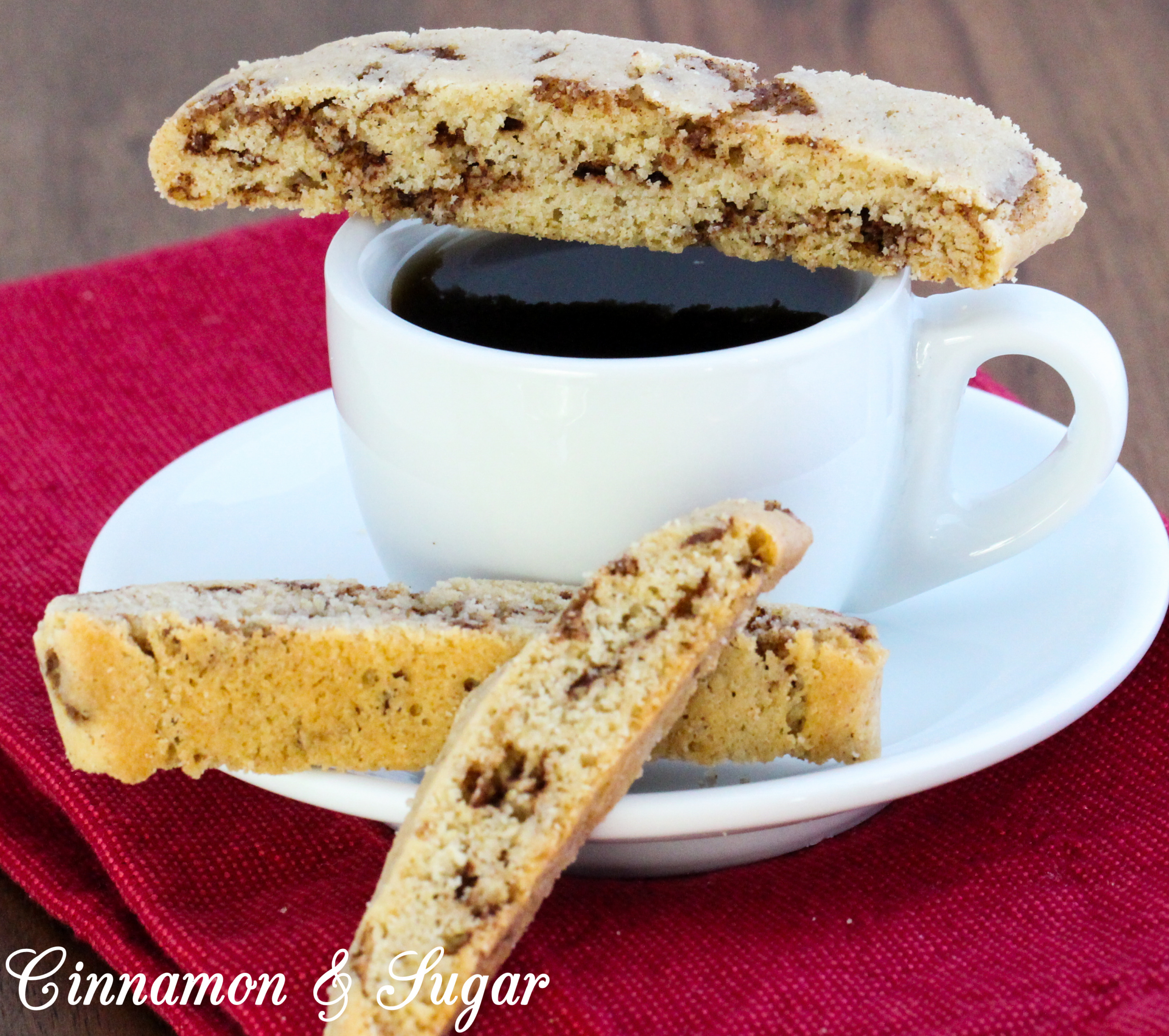 With generous amounts of ground cinnamon along with sweet-spicy bits of cinnamon chips that complemented a crunchy cookie base, Cinnamon Chip Biscotti are delicious cookies to share with family and friends. Recipe created by Cinnamon & Sugar for Catherine Bruns, author of IT CANNOLI BE MURDER.