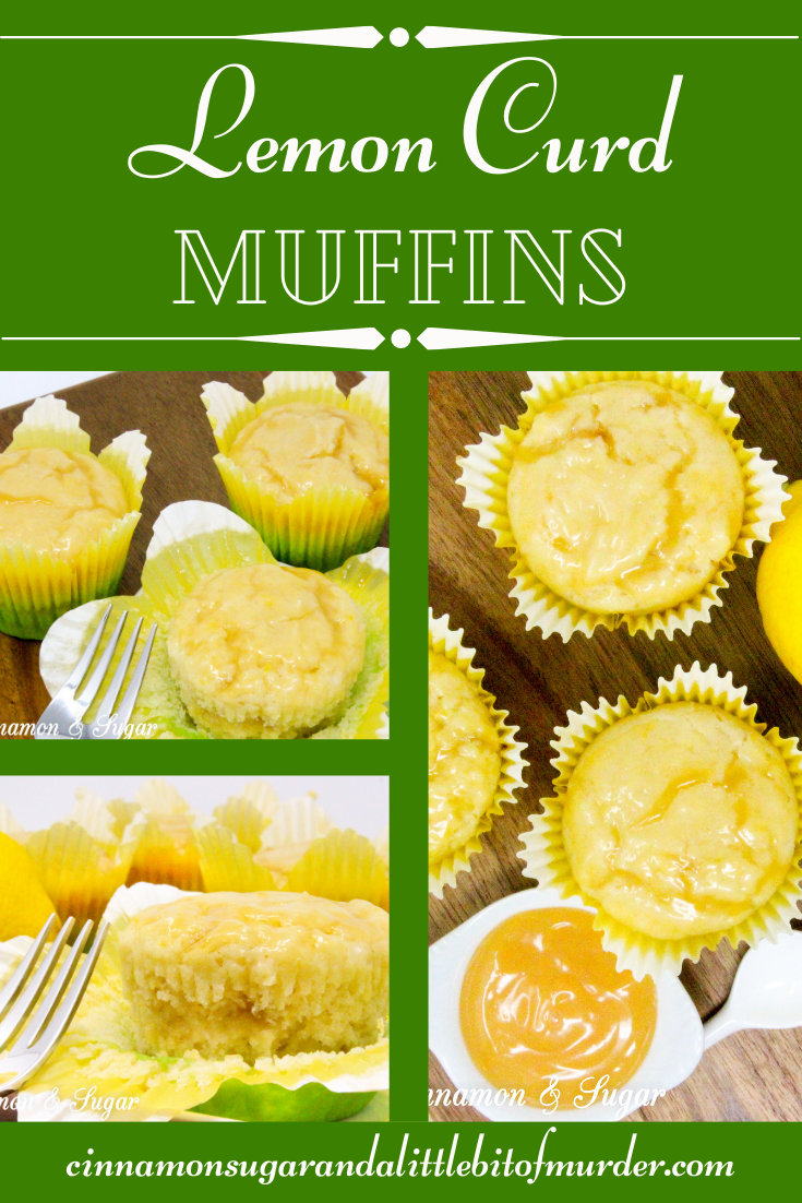 Lemon Curd Muffins are super moist and ultra flavorful thanks to the generous amounts of lemon zest, lemon juice, and lemon curd! A delicious treat for breakfast and snack time, or serve with a dollop of ice cream for dessert. Recipe shared with permission granted by Libby Klein, author of WINE TASTINGS ARE MURDER.