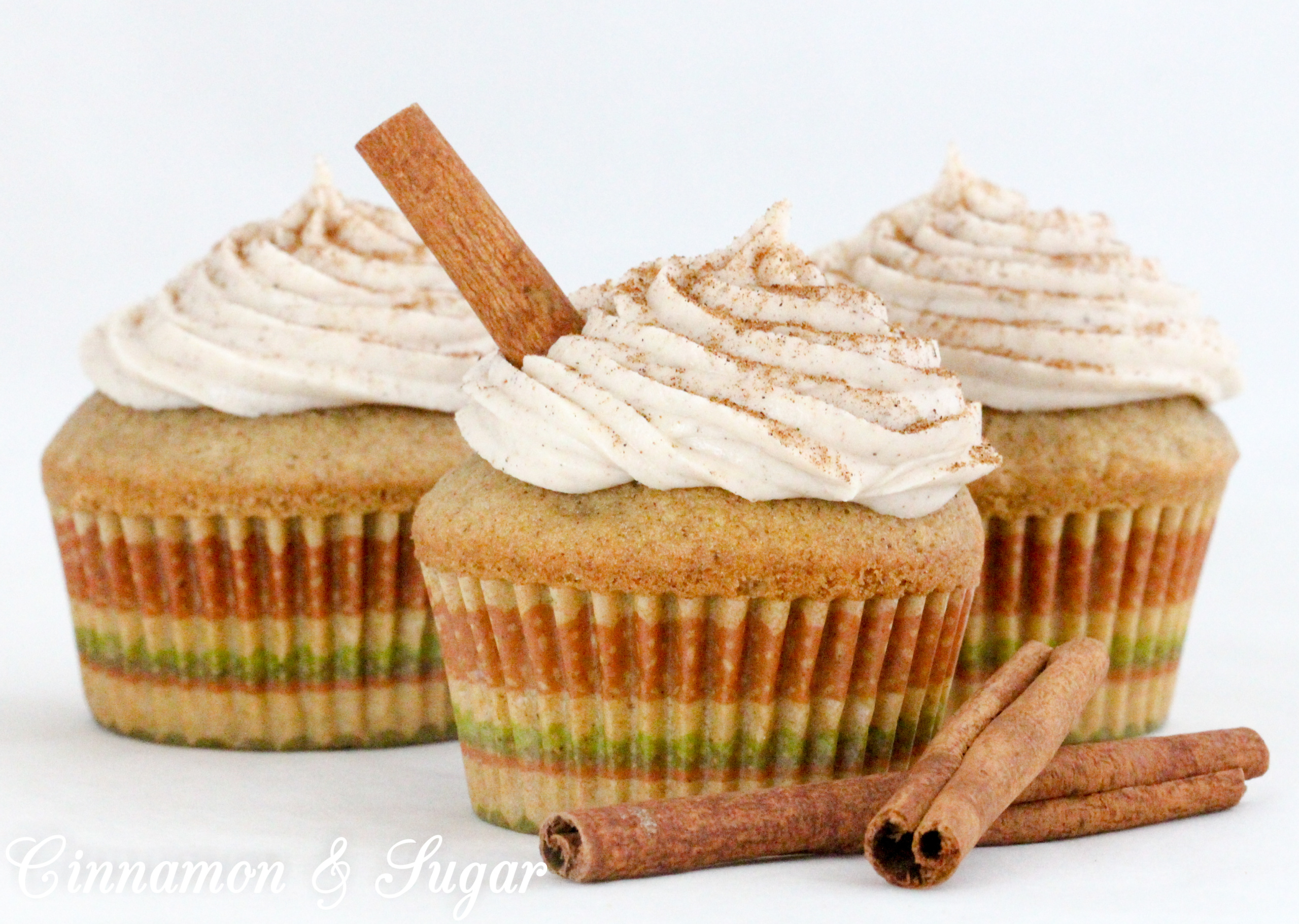 Chai Cupcakes are tender and flavorful thanks to a generous portion of chai spice blend and the tangy taste of cream cheese and chai spice frosting. Recipe from cozy mystery, CAKE POPPED OFF by Kim Davis.