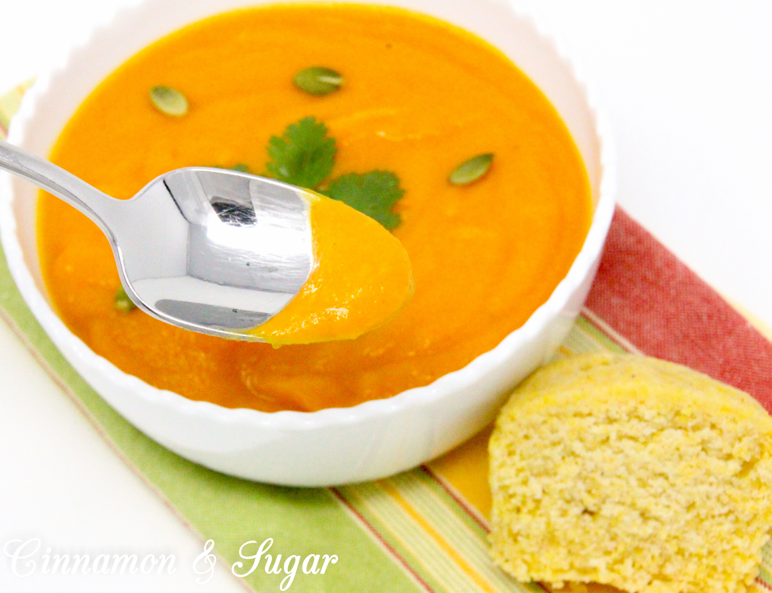 Combining warming spices and the rich-colored hue of sweet potatoes, Curried Sweet Potato Soup is a comforting and nourishing dish. Recipe shared with permission granted by Maureen Klovers, author of OF MASQUES AND MURDER.