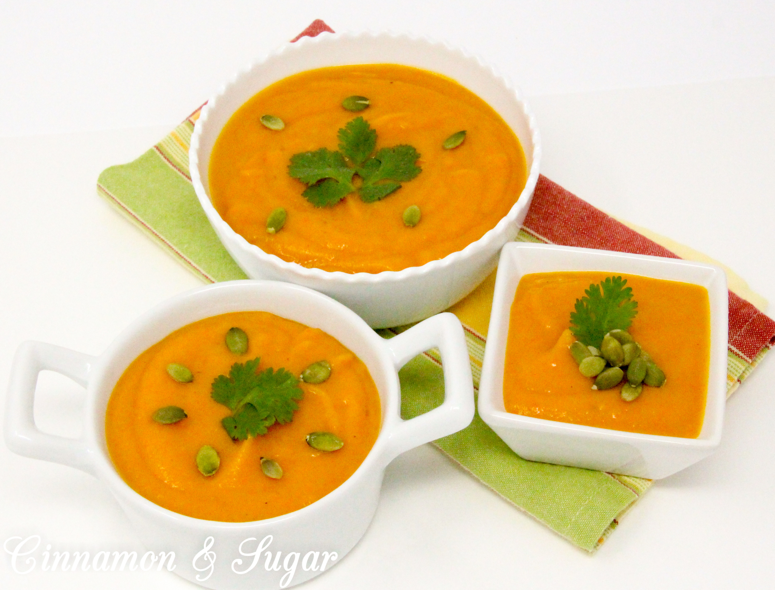 Combining warming spices and the rich-colored hue of sweet potatoes, Curried Sweet Potato Soup is a comforting and nourishing dish. Recipe shared with permission granted by Maureen Klovers, author of OF MASQUES AND MURDER.