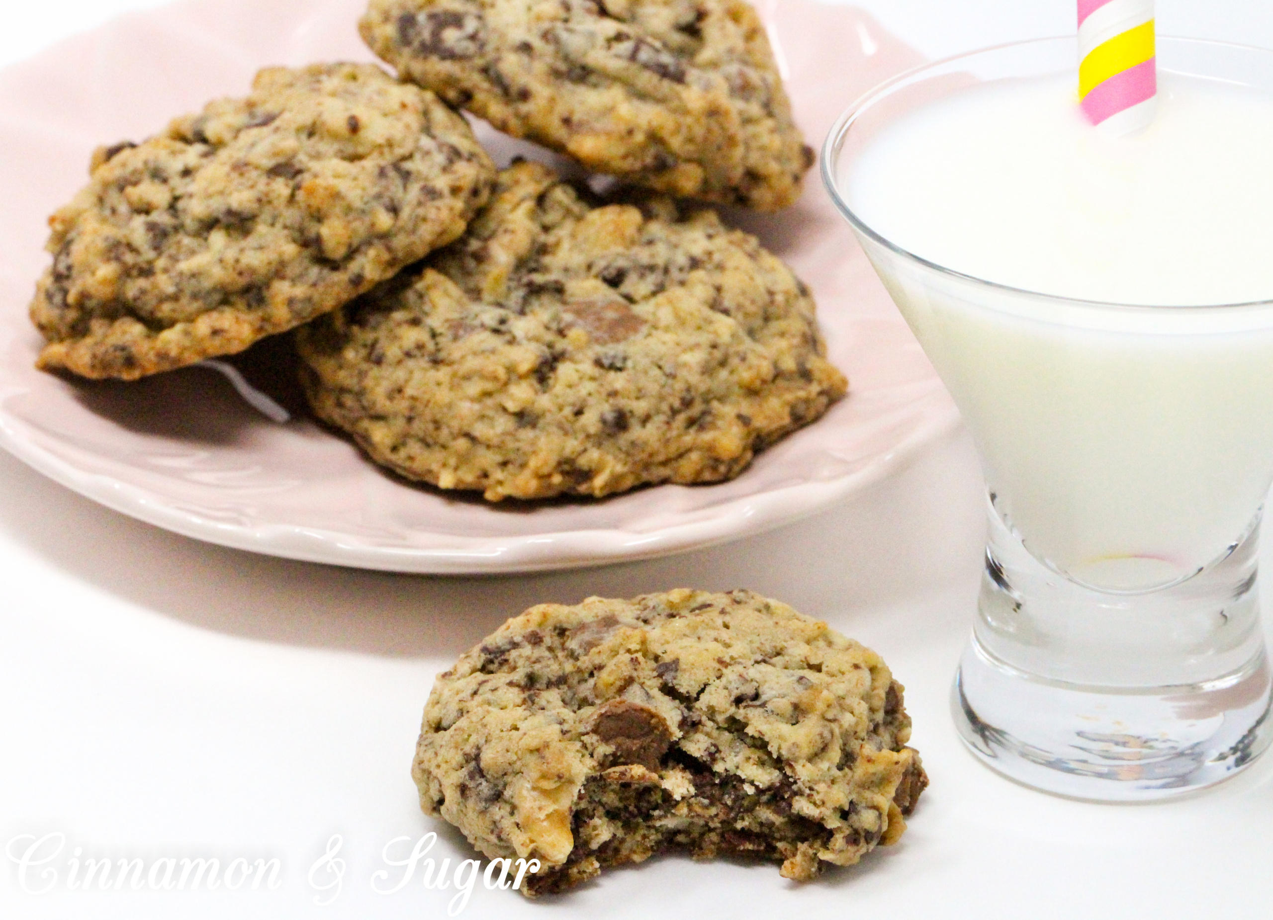 Hearty Double Chocolate Oatmeal Cookies are loaded with chocolate galore along with a substantial amount of oatmeal and walnuts. This recipe makes a HUGE batch of cookies, perfect to share with family, friends, and neighbors! Recipe shared with permission granted by Debra Sennefelder, author of THE CORPSE WHO KNEW TOO MUCH. 