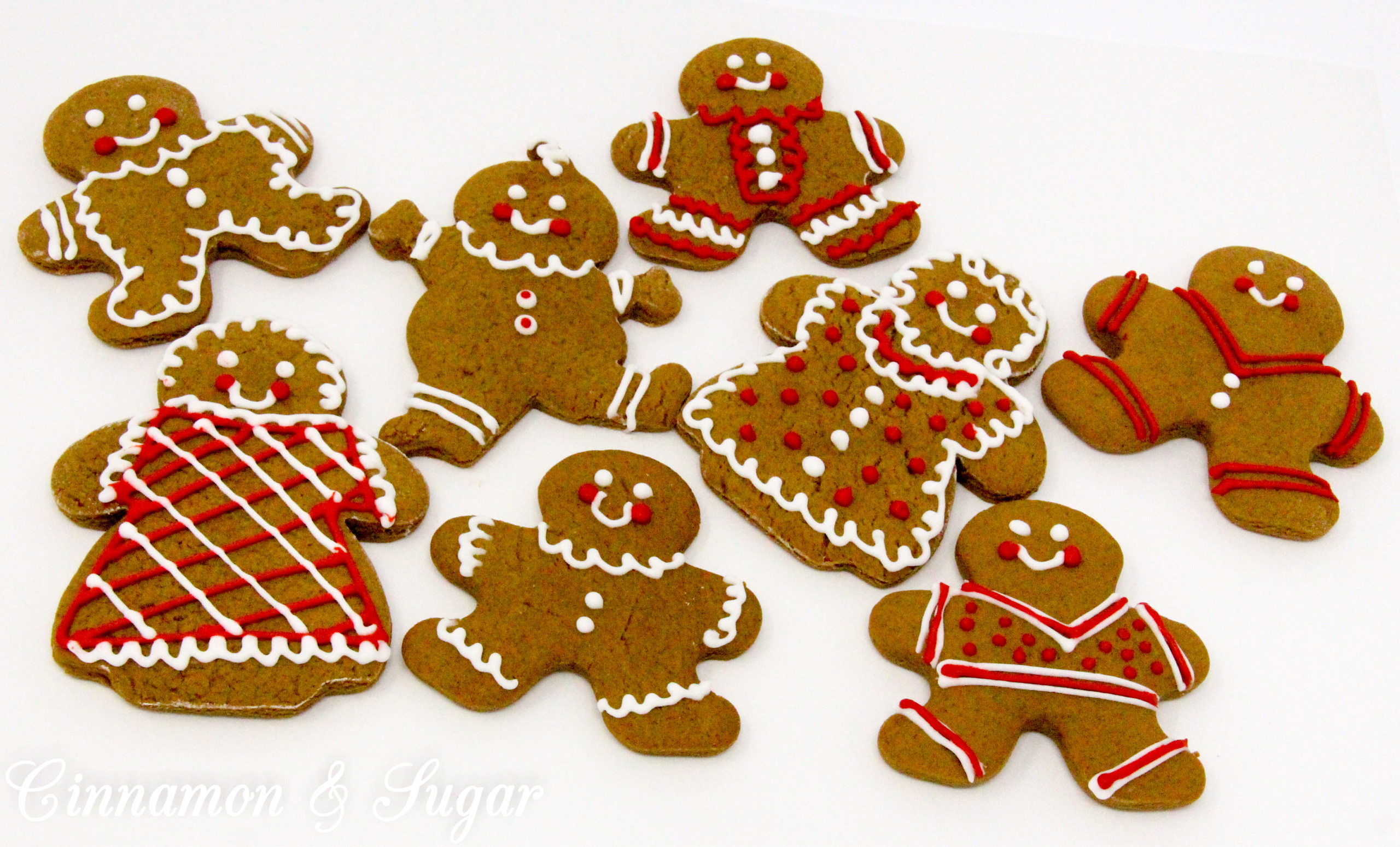 Gingerbread People are sweet, spiced cutout cookies that remain soft instead of overly crunchy. While gingerbread cookies are associated with Christmas, these yummy cookies are delicious anytime you desire a satisfying spiced cookie! Recipe shared with permission granted by Maddie Day, author of CANDY SLAIN MURDER.