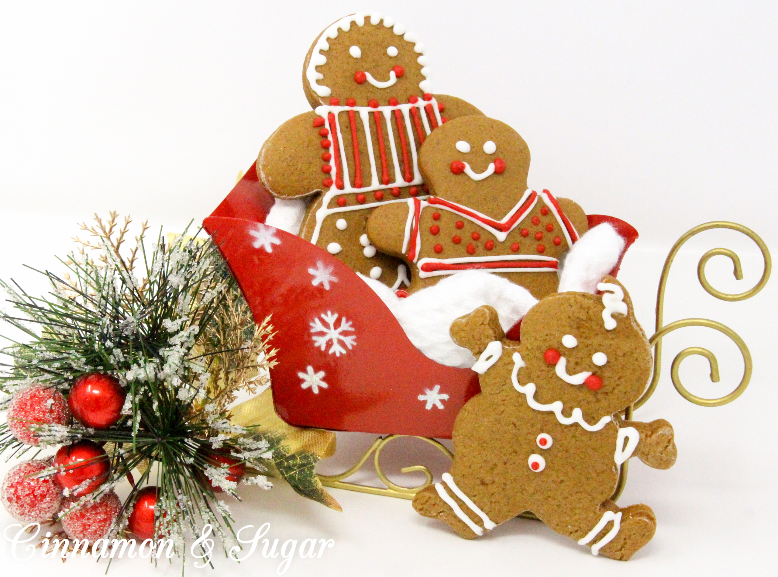 Gingerbread People are sweet, spiced cutout cookies that remain soft instead of overly crunchy. While gingerbread cookies are associated with Christmas, these yummy cookies are delicious anytime you desire a satisfying spiced cookie! Recipe shared with permission granted by Maddie Day, author of CANDY SLAIN MURDER.