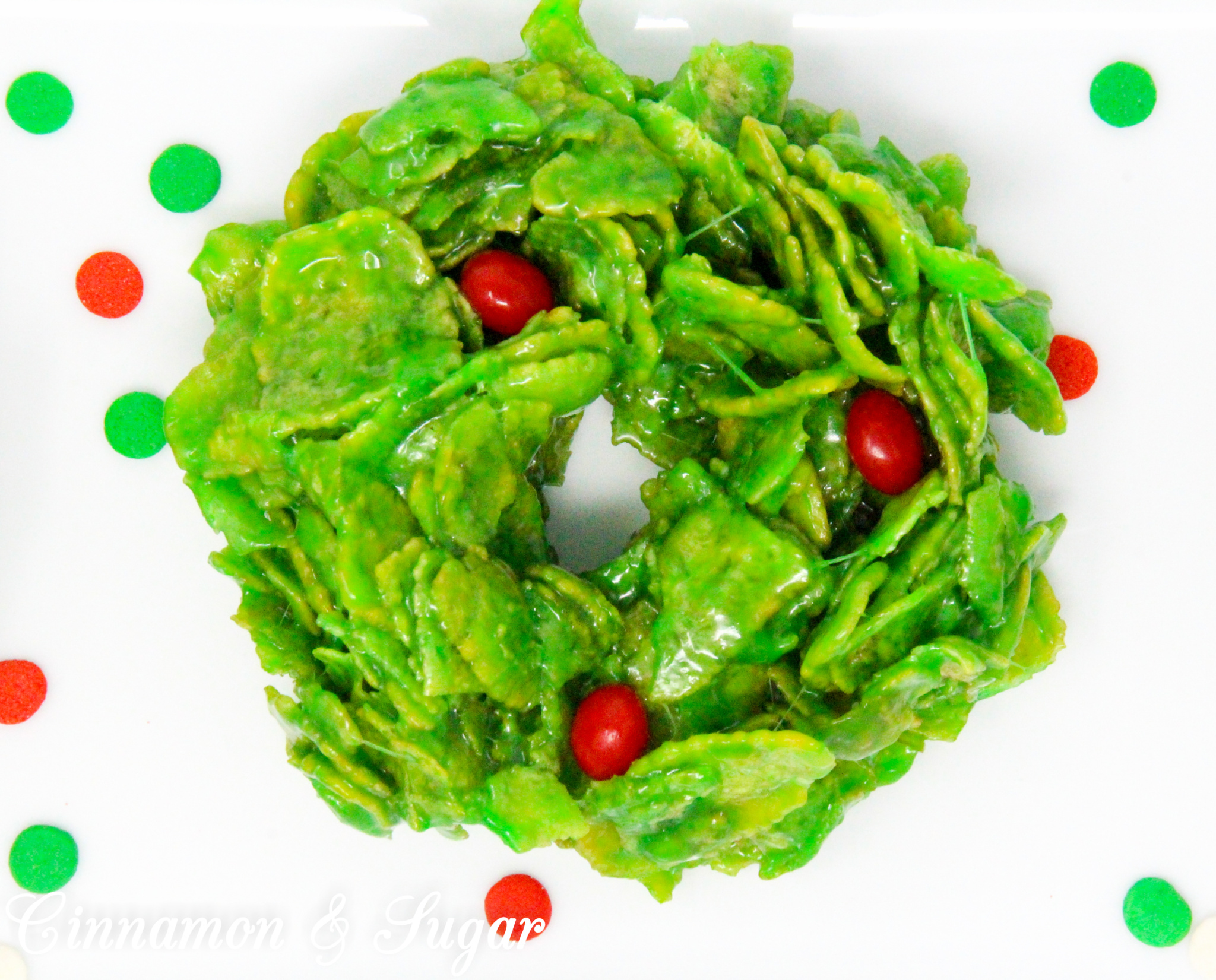 NoBake Hollyberry Cluster Cookies Cinnamon and Sugar