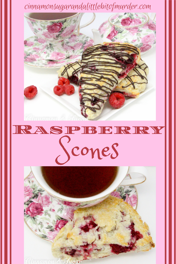 Raspberry Scones with Dark Chocolate Drizzle are rich, flaky, and flavorful, thanks to the addition of lemon oil and lemon peel, plus loads of raspberries. Drizzled with dark chocolate, the results are a scrumptious combination! 