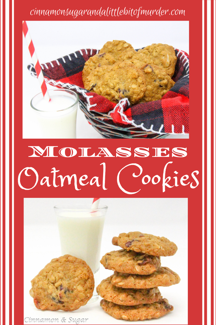 With the addition of molasses and cranberries to give the cookies an added depth of flavor and texture, Molasses Oatmeal Cookies are a yummy treat! Recipe shared with permission granted by Vicki Delany, author of A CURIOUS INCIDENT.