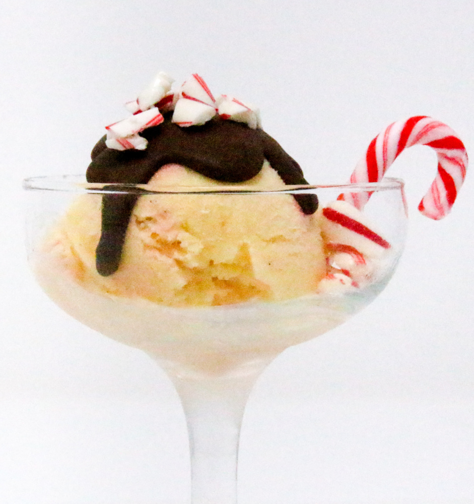 Aunt Jack's Peppermint Candy Ice Cream Cinnamon and Sugar