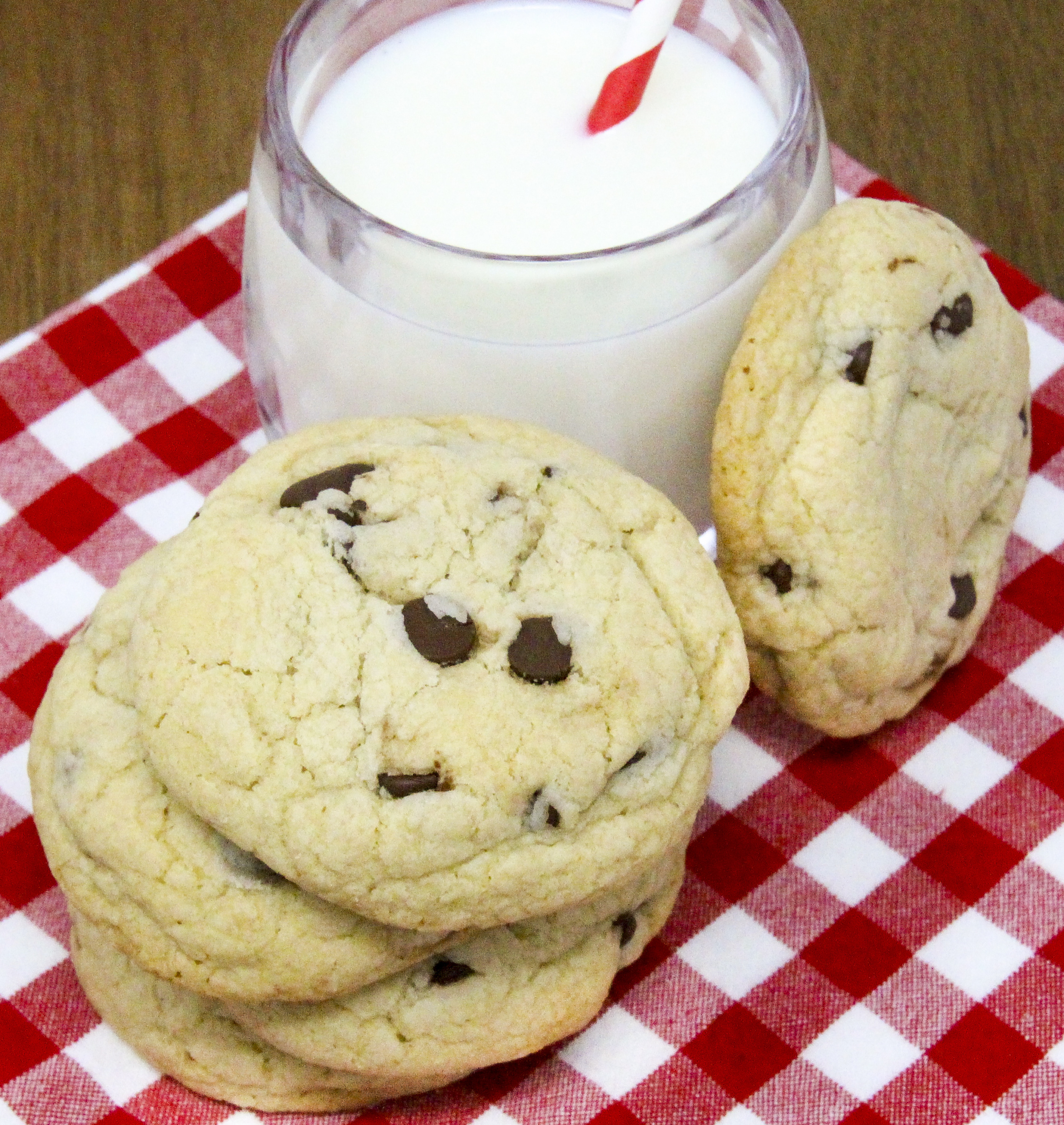 Vicki's Chocolate Chip Cookies are chockfull of just the right amount of chips and are soft and slightly cakelike… and leftovers stay soft! Recipe shared with permission granted by Vicki Delany, author of MURDER IN A TEACUP.