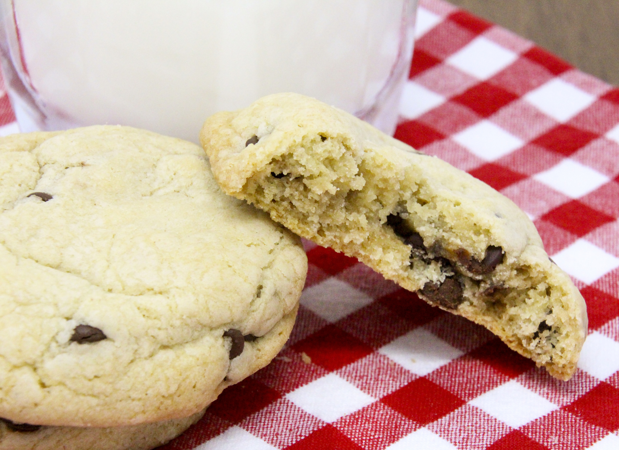 Vicki's Chocolate Chip Cookies are chockfull of just the right amount of chips and are soft and slightly cakelike… and leftovers stay soft! Recipe shared with permission granted by Vicki Delany, author of MURDER IN A TEACUP.