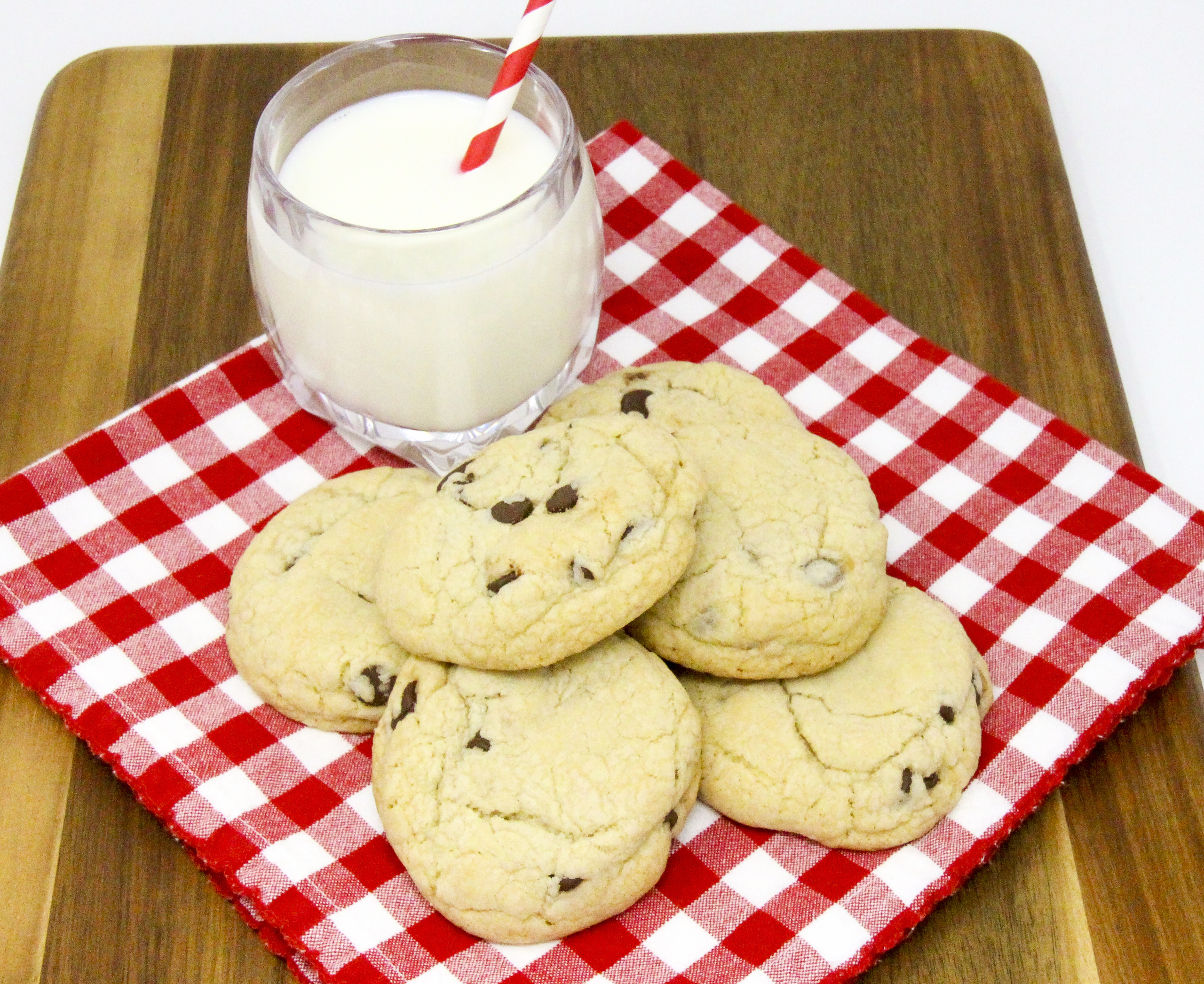 Vicki's Chocolate Chip Cookies are chockfull of just the right amount of chips and are soft and slightly cakelike… and leftovers stay soft! Recipe shared with permission granted by Vicki Delany, author of MURDER IN A TEACUP.