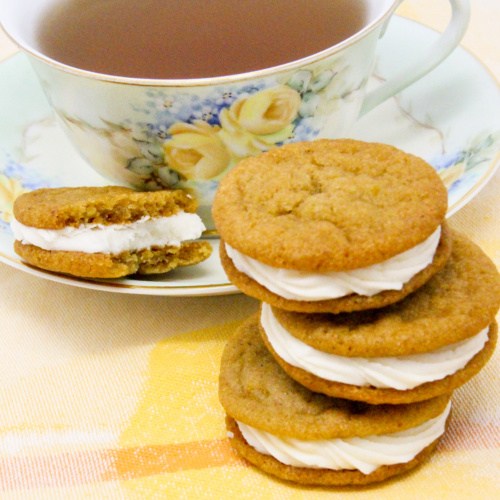 Lindsey's Signature LemonGinger Sandwich Cookies Cinnamon and Sugar