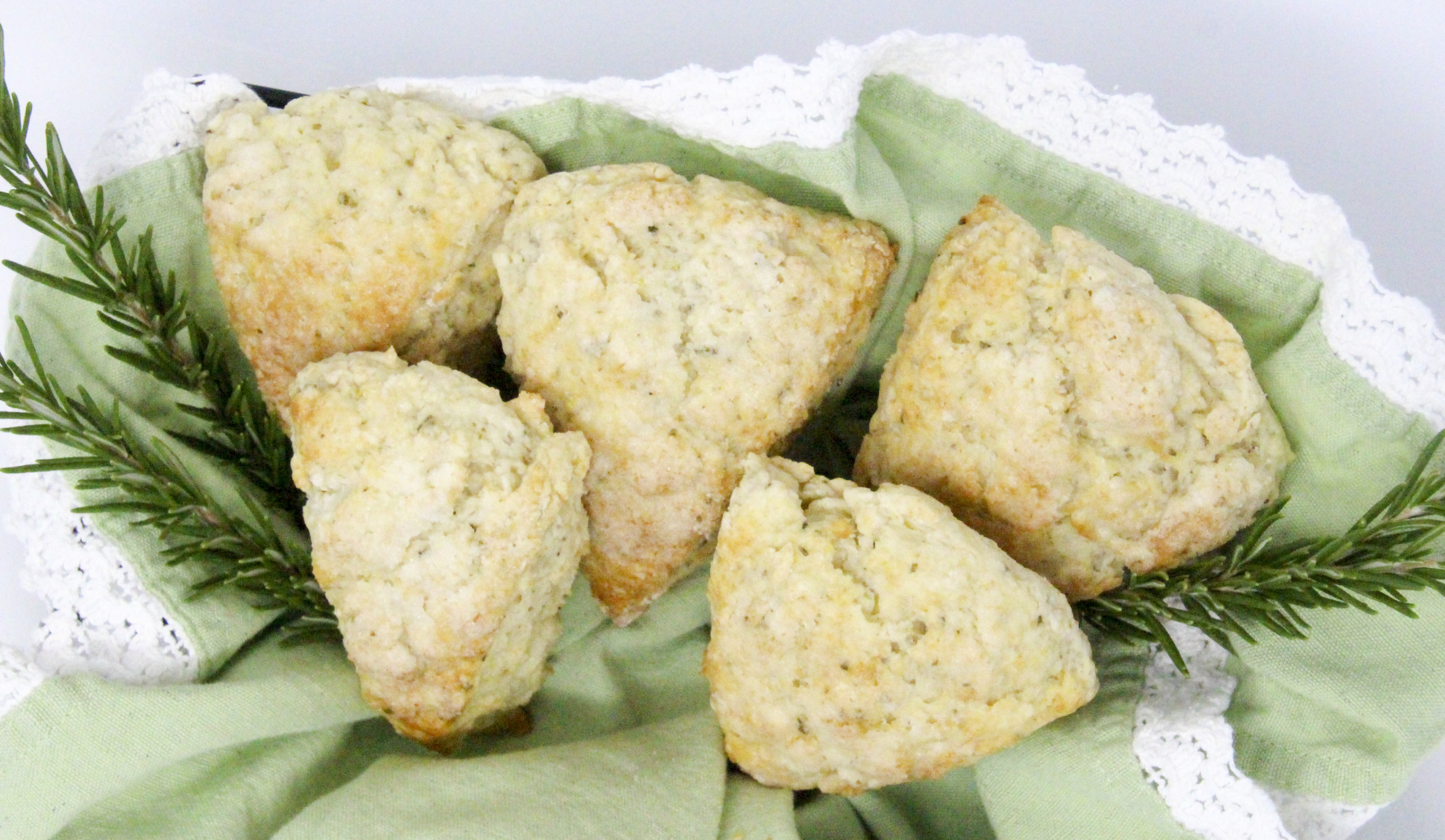 Flaky and rich, these scones contained just the right amount of rosemary while the lemon complemented and tempered the flavor. Recipe shared with permission granted by Maddie Day, author of NO GRATER CRIME.