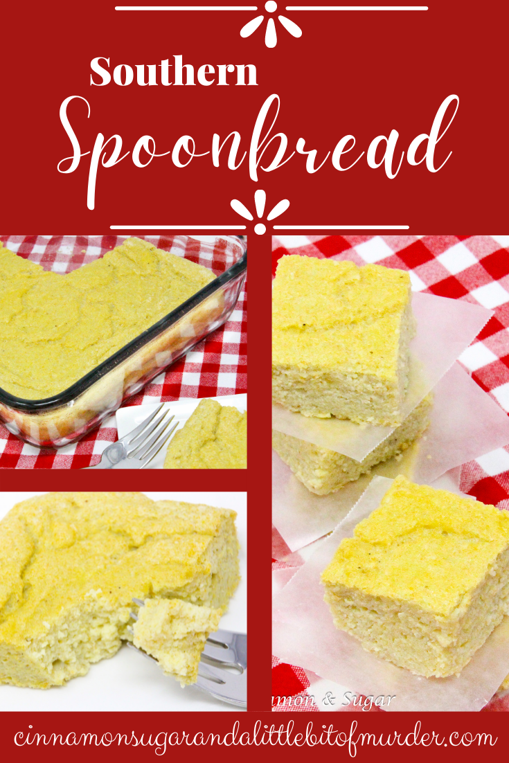 A Southern classic, Spoonbread is a delicious side dish. Whipped egg whites lighten the texture while milk provides a creamy base for the cornmeal. Recipe shared with permission granted by Julie Anne Lindsey, author of BURDEN OF POOF.