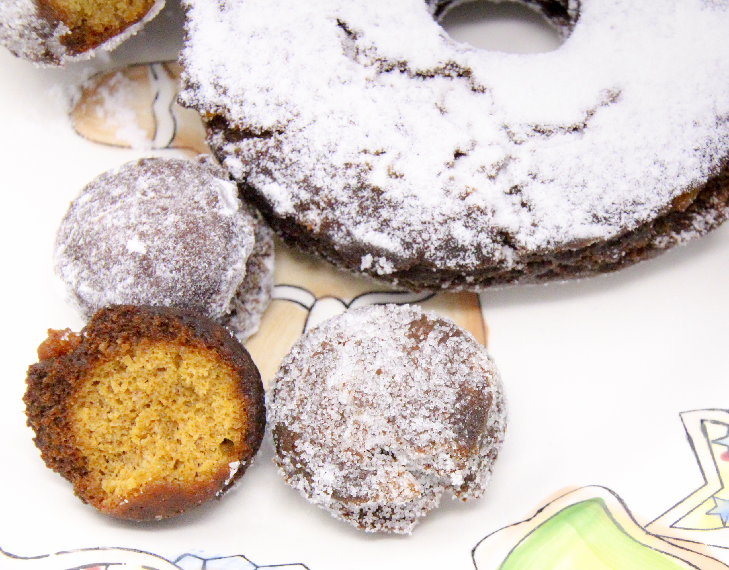 With the usual spices – ginger, cinnamon, nutmeg, and cloves – providing the gingerbread flavor, it's the addition of candied ginger that make these donuts Gingerbread Donuts outstanding. Recipe shared with permission granted by Ginger Bolton, author of DECK THE DONUTS. 