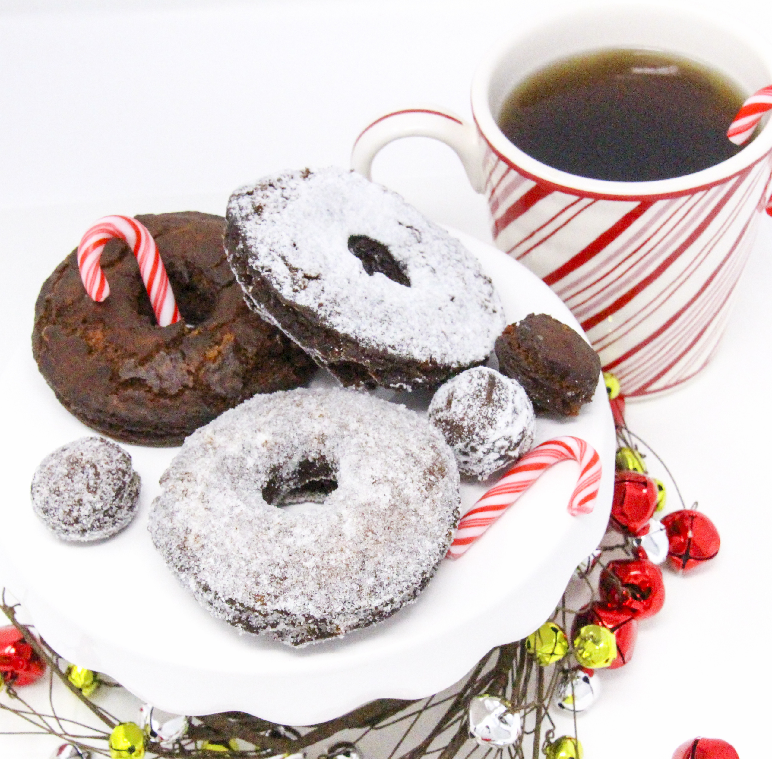 With the usual spices – ginger, cinnamon, nutmeg, and cloves – providing the gingerbread flavor, it's the addition of candied ginger that make these donuts Gingerbread Donuts outstanding. Recipe shared with permission granted by Ginger Bolton, author of DECK THE DONUTS. 